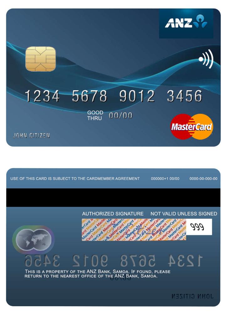 Samoa ANZ Bank mastercard